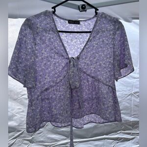 Purple flower crop top